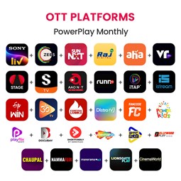 Picture of SonyLIV+ZEE5+Lionsgate+SunNXT+ FanCode + 24 Other OTT,  PowerPlay Monthly 