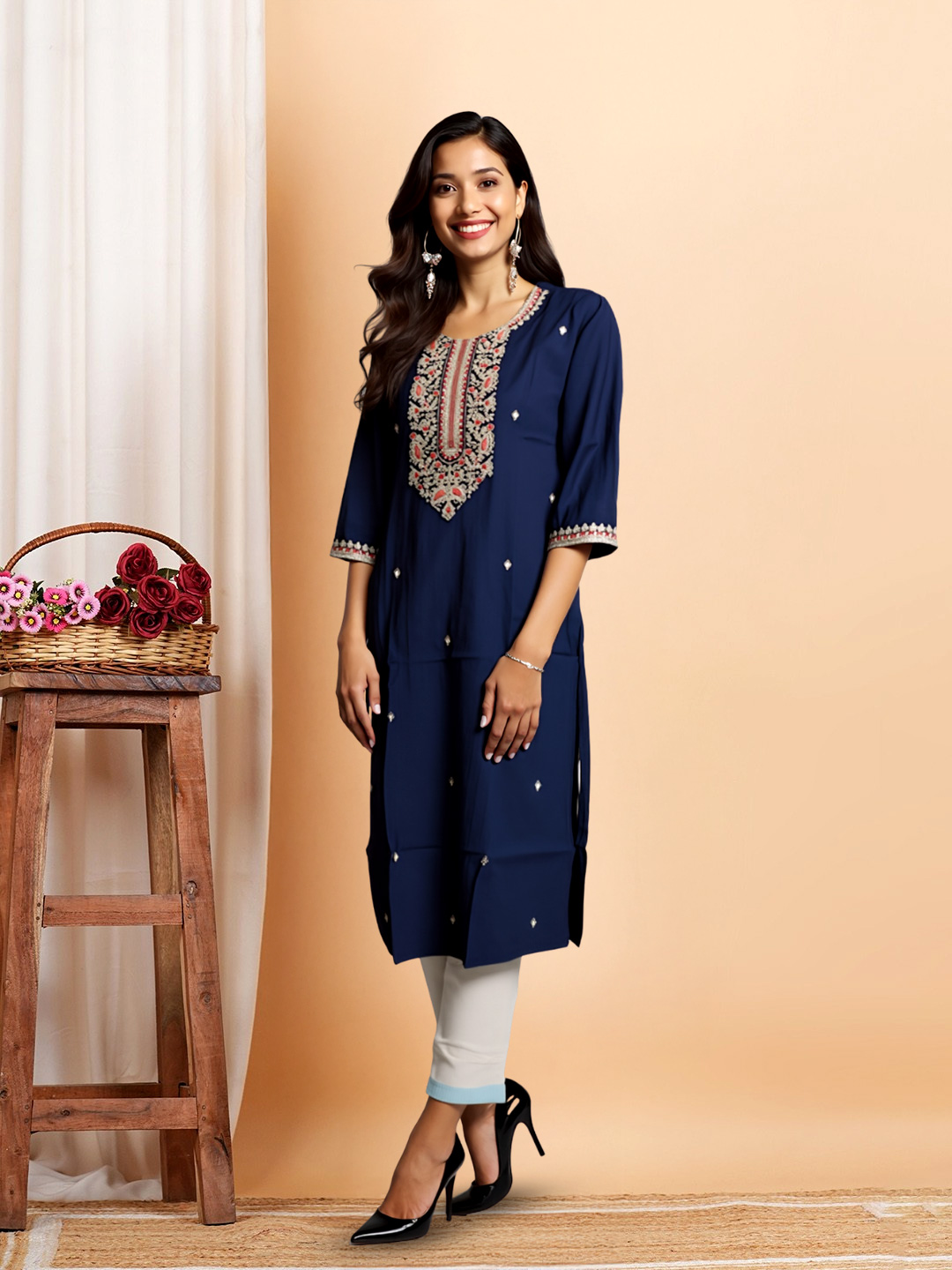 Picture of Elegant Embroidered Straight Kurta
