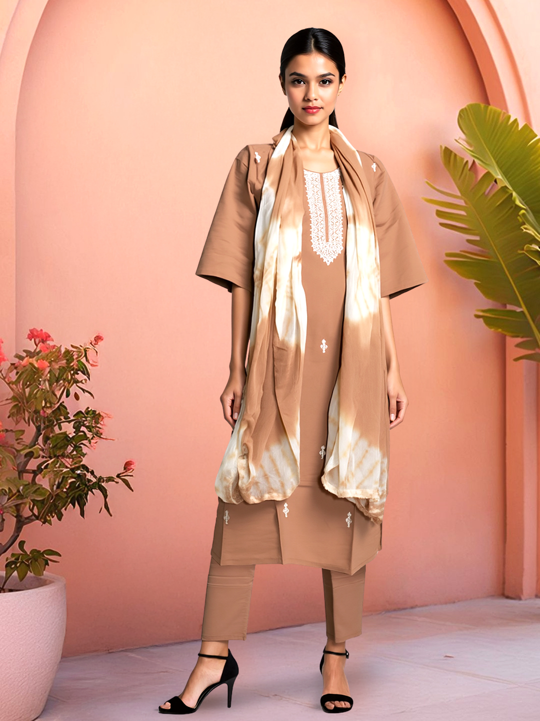 Simply Stunning Embroidered Kurta with Pant & Dupatta Set