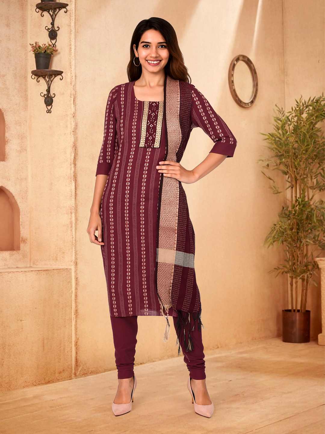 Elegant Ethnic Ensemble Kurta with Pant & Dupatta Set