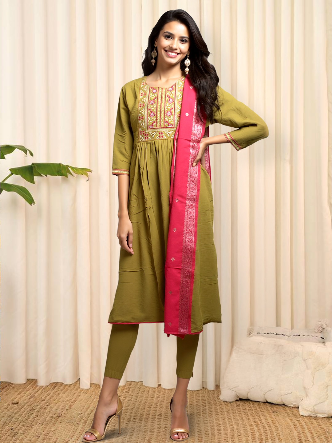 Picture of Radiate Festive Elegance Embroidered Anarkali-Style Salwar Suit Set