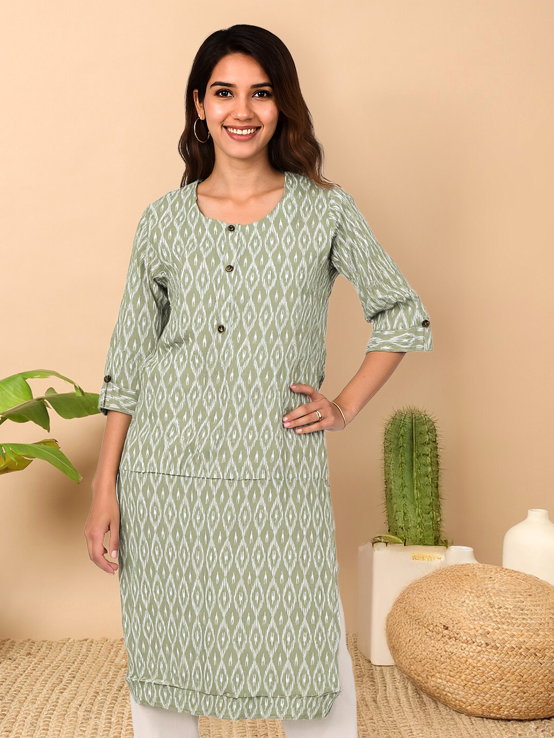 Beautifully Crafted Ikat Printed Kurta