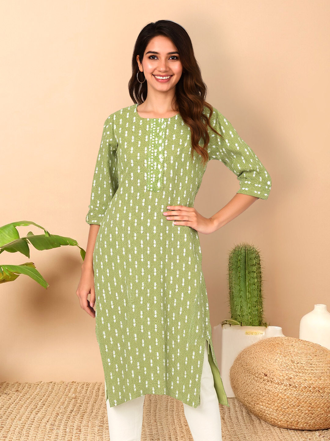 Effortless Everyday Elegance Printed Straight-Cut Kurta
