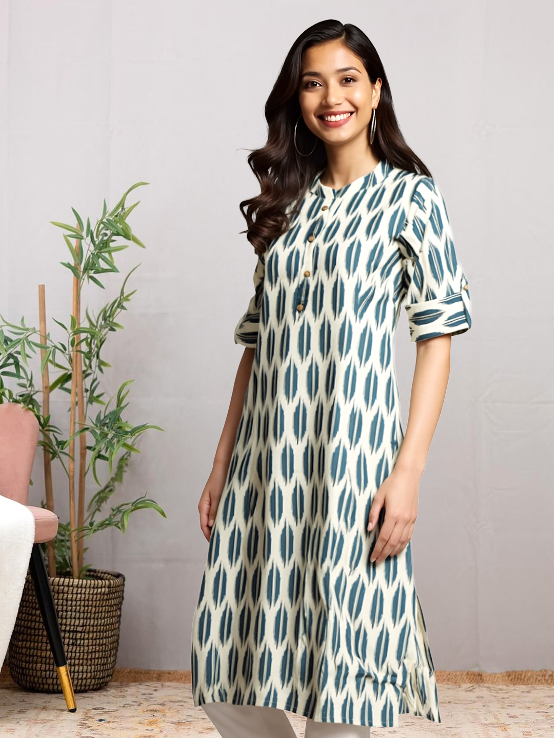 Picture of Elegant Ikat-Inspired Straight Kurta