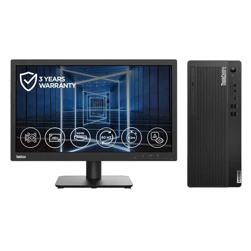 Picture of Lenovo ThinkCentre Neo 50s Gen 4 - Intel Core i3-13100 12JHS08U00 Desktop (8GB/512GB SSD/ USB Traditional Keyboard and Mouse/ 3 Year Premier Support) + Lenovo ThinkVision 19.5" (49.53cm) Monitor