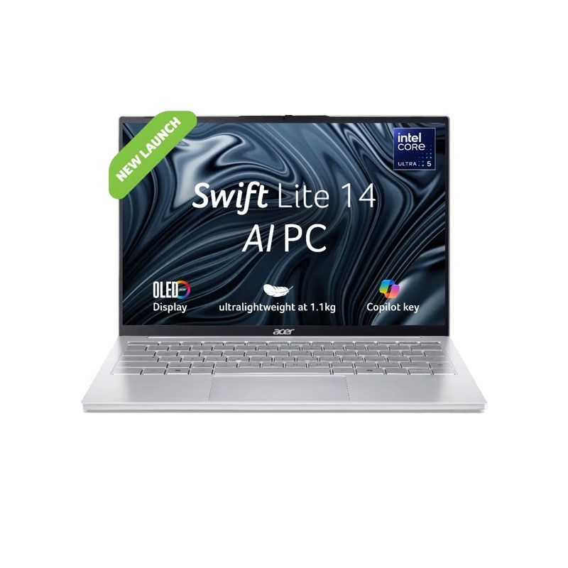 Picture of Acer Swift Lite 14 - Intel Core Ultra 5 115U 14" (35.56 cm) SFL14-54M Premium Thin and Light Laptop (16GB/ 512GB SSD/ WUXGA OLED Display/ Intel Graphics/ Backlit Keyboard/ Windows 11 Home/ MS Office/ 1Year Warranty/ Light Silver/ 1.1kg)