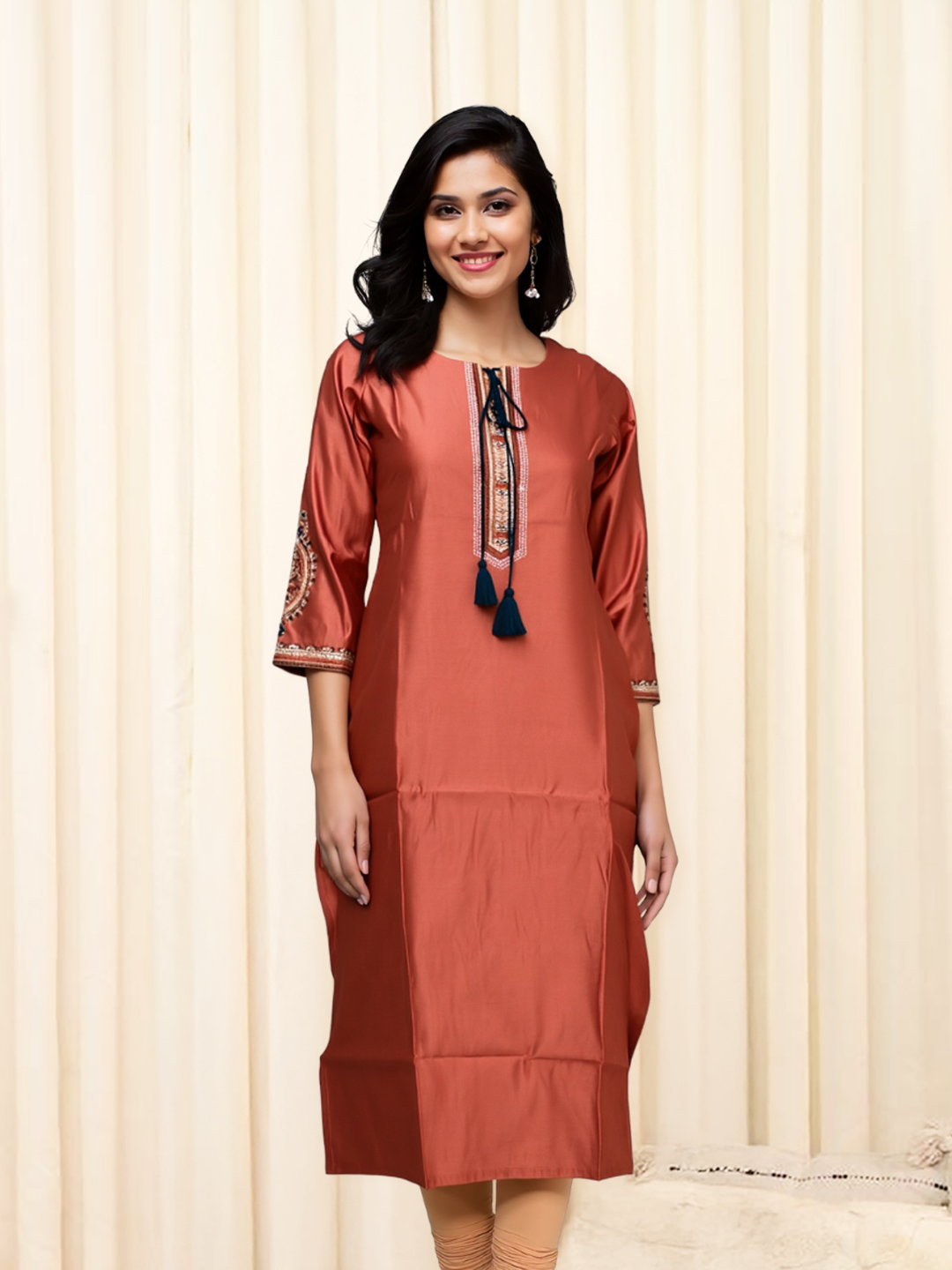 Picture of Intricate Embroidery Straight Cut Kurta
