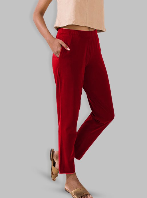 Picture of Bold Red Waist Flared Cigar Pant with Pocket
