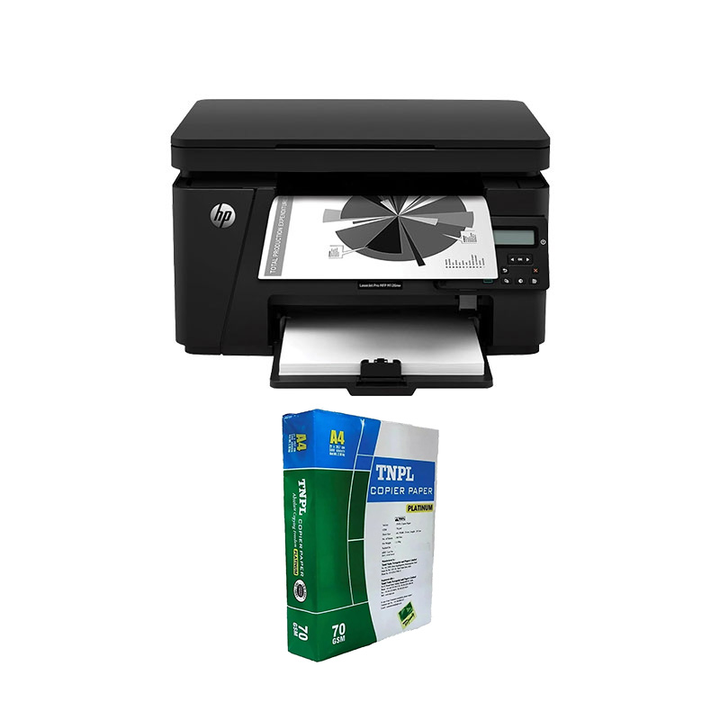 Picture of HP LaserJet Pro MFP M126nw Multi-function  WiFi Monochrome Laser Printer (CZ175A) + A4 Sheet Bundle