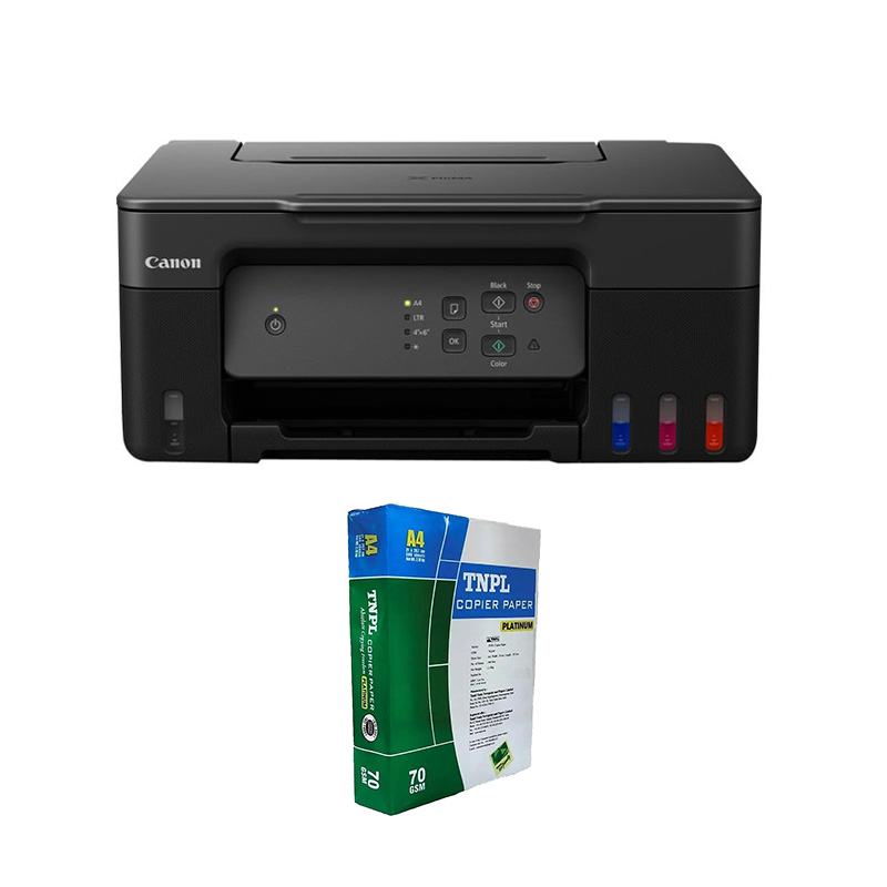 Picture of Canon PIXMA MegaTank G3730 All-in-one Wireless Inktank Printer (Black) + A4 Sheet Bundle