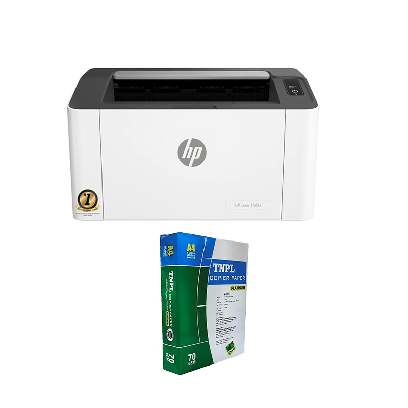 Picture of HP Laser 1008a Printer Single Function (714Z8A) + A4 Sheet Bundle