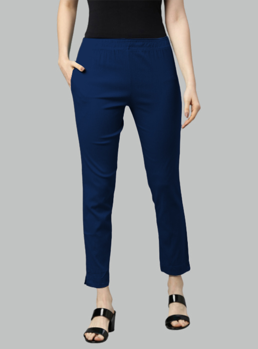 Picture of Navy Blue Waist Flared Cigar Pant with Pocket