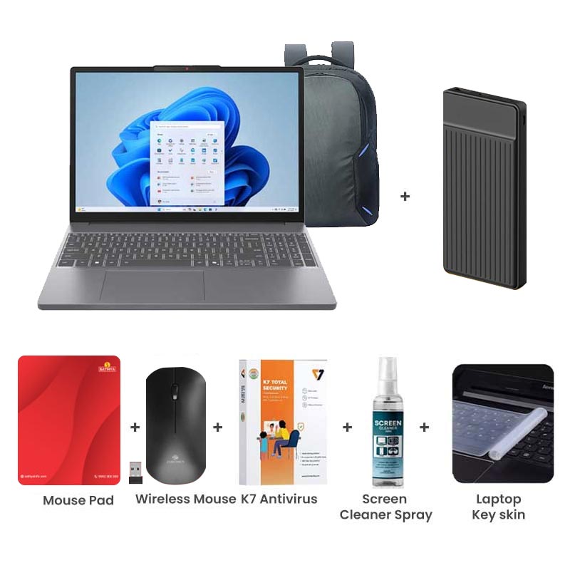 Picture of Lenovo IdeaPad Slim 3 - Intel Core i5-13420H 15.3" (38.86 cm) 83K100C6IN Thin & Light Laptop (16GB/ 512GB SSD/ Camera Privacy Shutter/ Anti-glare/ Integrated Intel UHD Graphics/ Backlit keyboard/ Windows 11 Home/ MS Office 2024/ 1Year Warranty/  Luna Grey/ 1.59 kg)