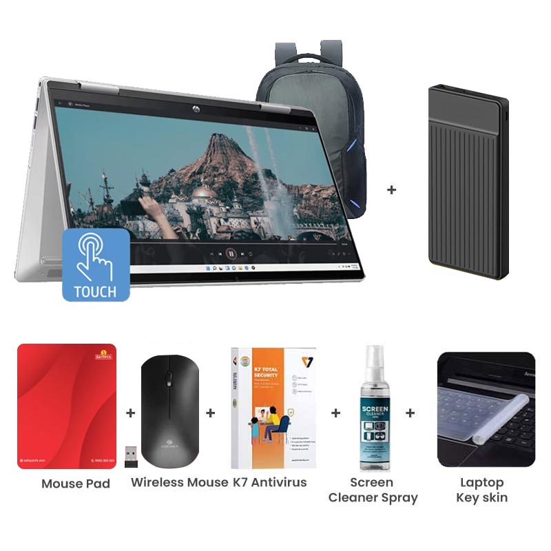 Picture of HP Pavilion x360 - 13th Gen Intel Core i5-1335U 14" (35.6 cm) 14-ek1149TU Thin & Light Laptop (16GB/ 1TB SSD/ Full HD Touch Display/ Intel Iris X Graphics/ Windows 11 Home/ MS Office/ 1 Year Warranty / Natural Silver/ 1.51kg)
