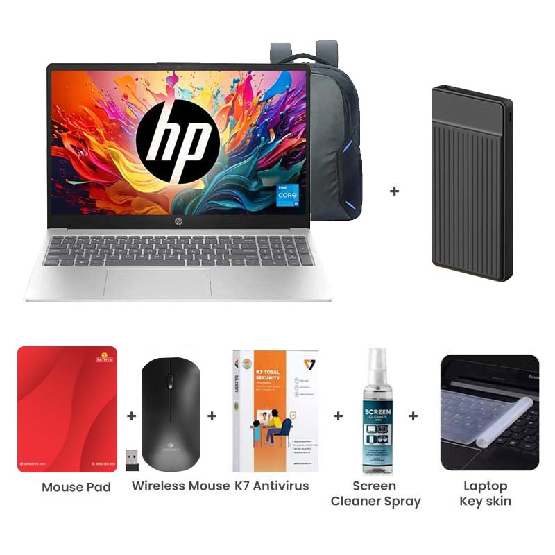 Picture of HP - 13th Gen intel i5 1334U 15.6" (39.6 Cm) FD0467TU Thin & Light Laptop (16GB DDR4 / 512GB NVMe M.2 SSD/ Micro-Edge/ Anti-Glare 250 nits/ Full HD Display/ Windows 11 Home/ Intel Iris Xᵉ Graphics / Backlit / Camera Privacy Shutter / MS Office 2024/ 1 Year Warranty/ 1.59 kg) 