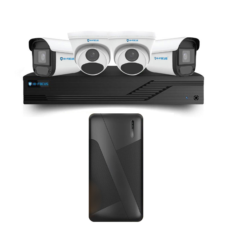 Picture of Hi-Focus 4 CCTV Cameras Combo (2 Indoor & 2 Outdoor CCTV Cameras) + 4CH DVR + HDD + Accessories + Power Supply + 90m Cable + Zebronics Zeb EnergiPod PB17 10000mAh PowerBank