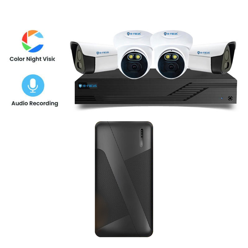Picture of Hi-Focus 4 CCTV Cameras Combo (2 Indoor & 2 Outdoor CCTV Cameras) (Colour View With Mic)+ 4CH DVR + HDD + Accessories + Power Supply + 90m Cable + Zebronics  Zeb EnergiPod PB17 10000mAh PowerBank