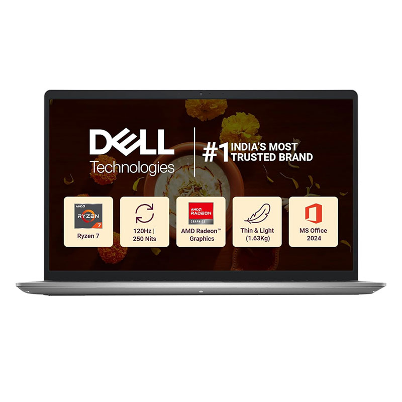 Dell 15 - AMD Ryzen 7-7730U 15.6" (39.62cm) Thin & Light Laptop (16GB/ 512GB SSD/ Full HD Display/ AMD Radeon Graphics/ Standard Keyboard/ Windows 11 Home/ Office Home 2024 + M365 Basic/ 1Year Warranty/ Platinum Silver/ 1.63Kg) Zebronics Paradise Neo R Headset + Wireless Mouse + Mouse Pad + Laptop Table