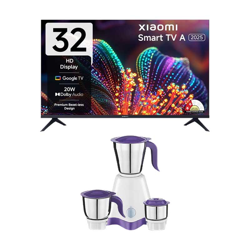 Picture of Xiaomi A 32 inch (80 cm) HD Ready LED Smart Google TV 2025 + Mixie Combo