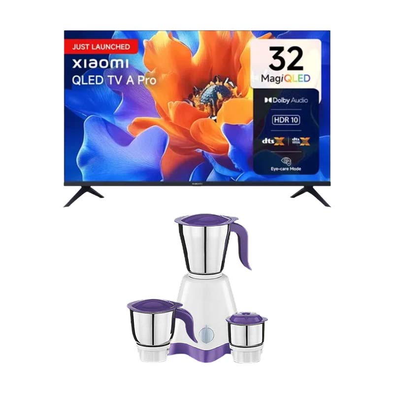 Picture of Xiaomi 32 inch (80 cm)  A Pro QLED HD Ready Smart Google TV 2025 Mixie Combo