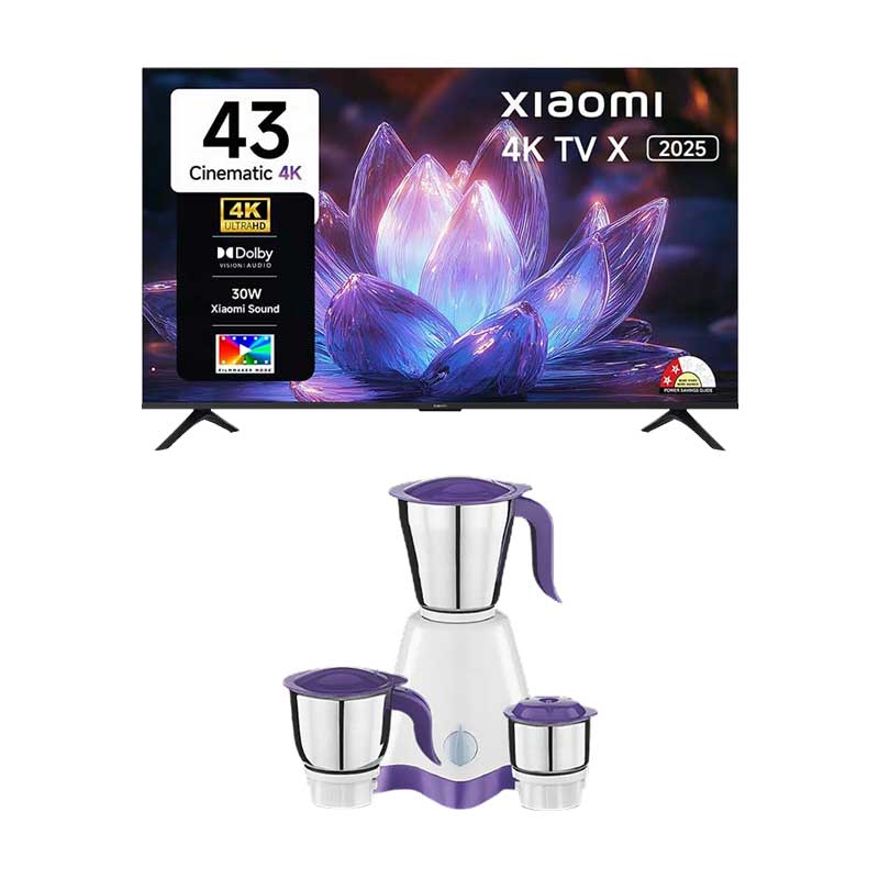 Picture of Xiaomi 43 inch (108 cm) X Ultra HD 4K Smart Google LED TV + Mixie Combo