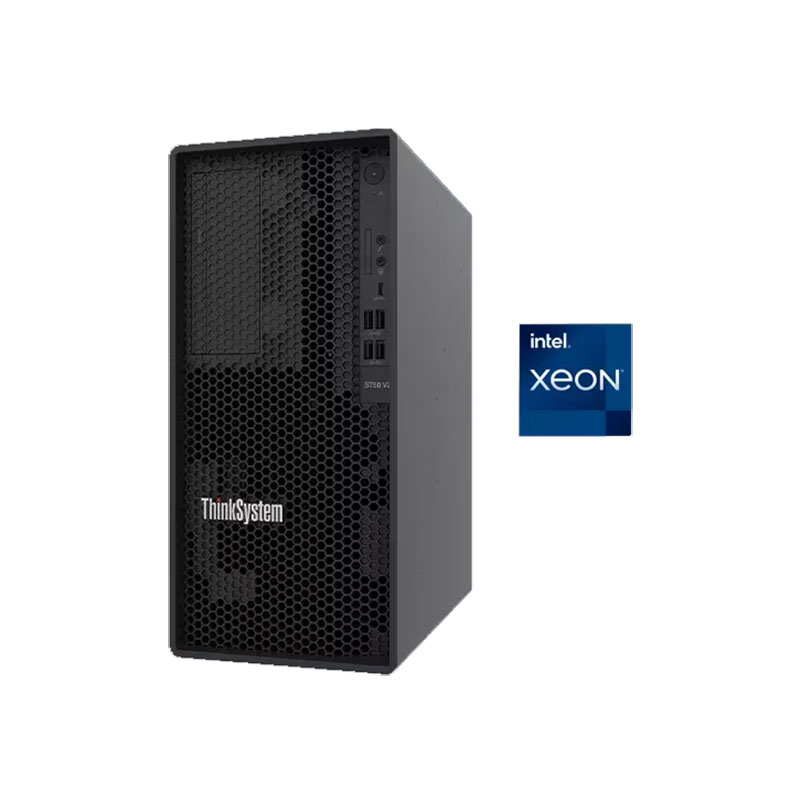 Picture of Lenovo ThinkSystem ST50 V2 Tower Server (Xeon E-2324G 4C 65W  3.1GHz  8MB/ 1 x 32GB RAM/ 1 x 2TB SATA HDD/ 3.5"  SATA, 3-Bay ready / On Board SATA SW RAID / Intel AMT 12.0/ 1 Ethernet Ports, ST50 V2 Intrusion Switch Kit,ATX-300W PSU /3 Years Onsite Warranty)