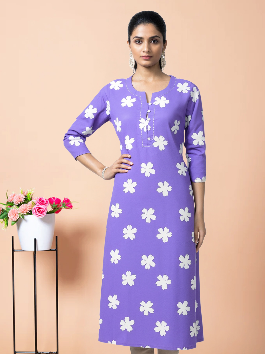 Vibrant Floral Printed Stunning Kurta