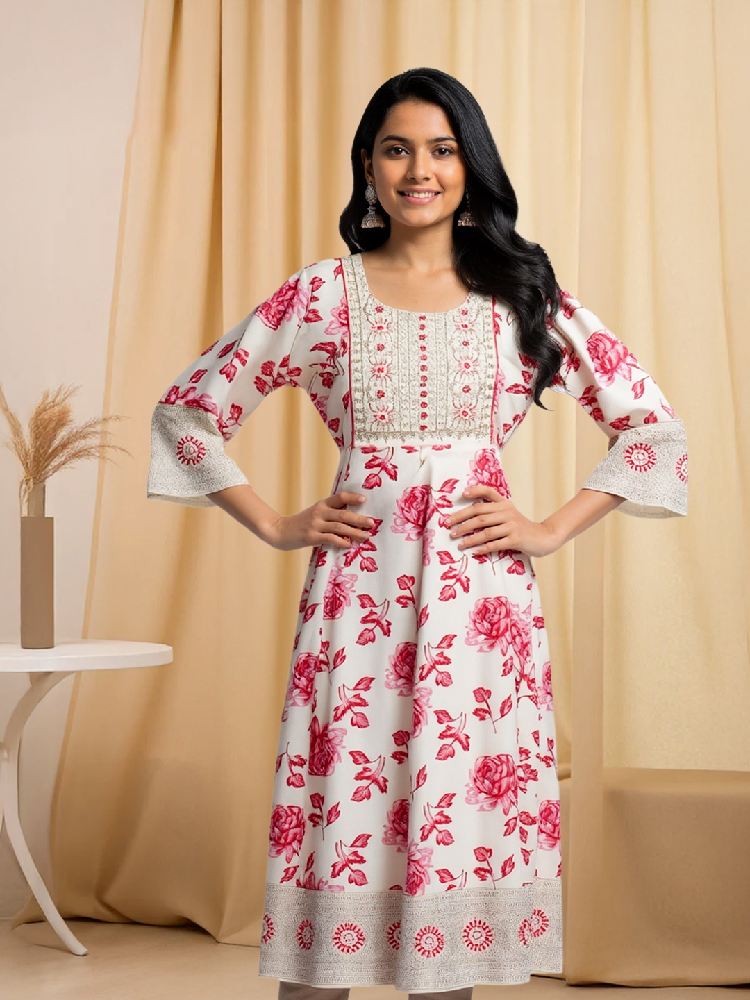 Traditional  Embroidered Anarkali Kurta