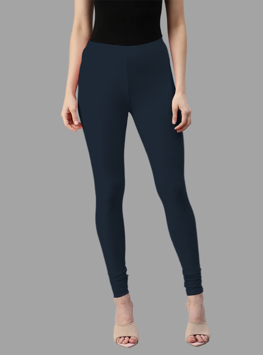 GO PLUS Navy Blue Churidar Length Leggings