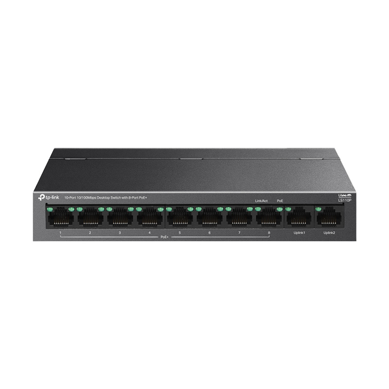 Picture of TP-Link 10-Port 10/100Mbps Desktop Switch with 8-Port PoE+ (LS110P)