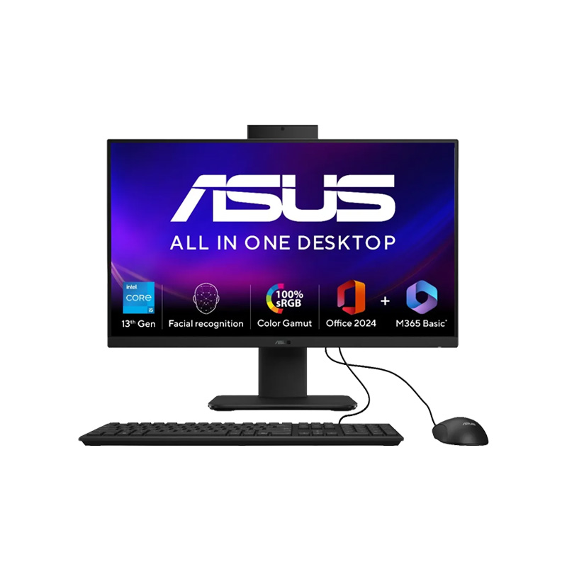 Asus AiO - Intel Core i5-13420H 23.8" (60.45 cm) V440VA-KBPC043WS All In One PC (16GB/ 512GB SSD/ Full HD Display/ Intel UHD Graphics/  Windows 11 Home/ Office Home 2024 + M365 Basic (1 Year Validity)*)/ Black/ 6.90Kg)