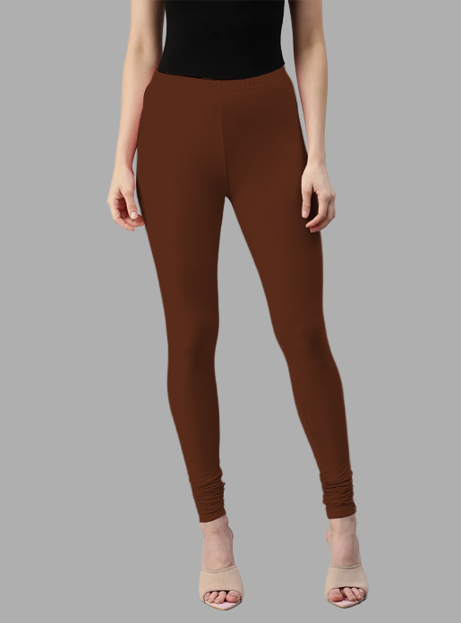 GO PLUS Brown Churidar Length Leggings