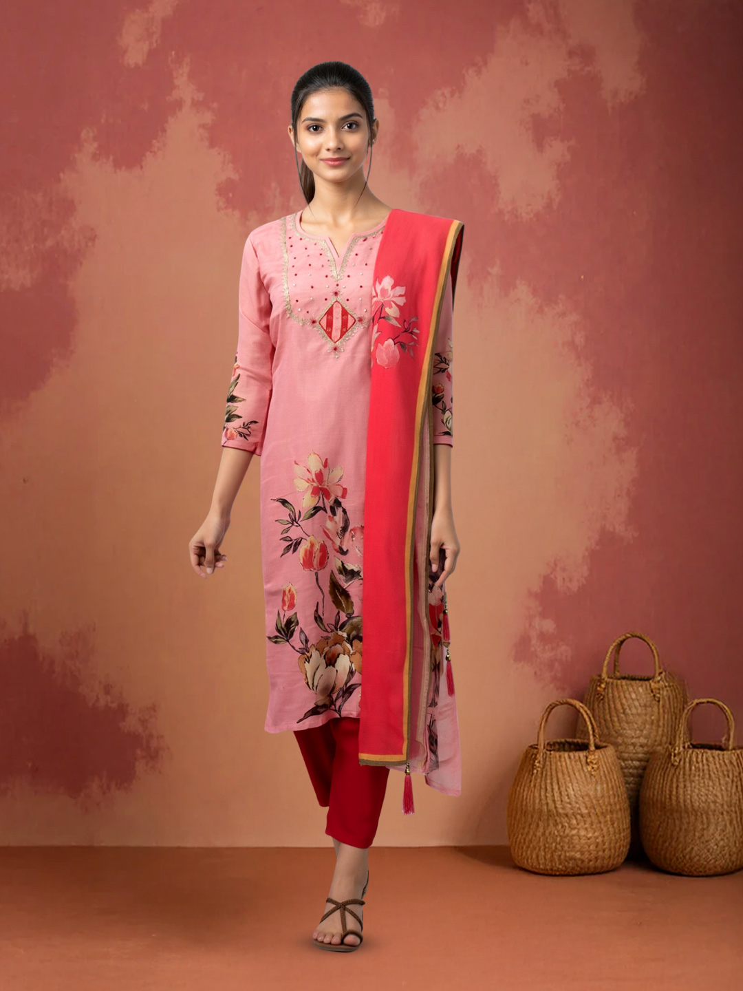 Ethnic Vibrant Sequins Embroidered Salwar Suit Set