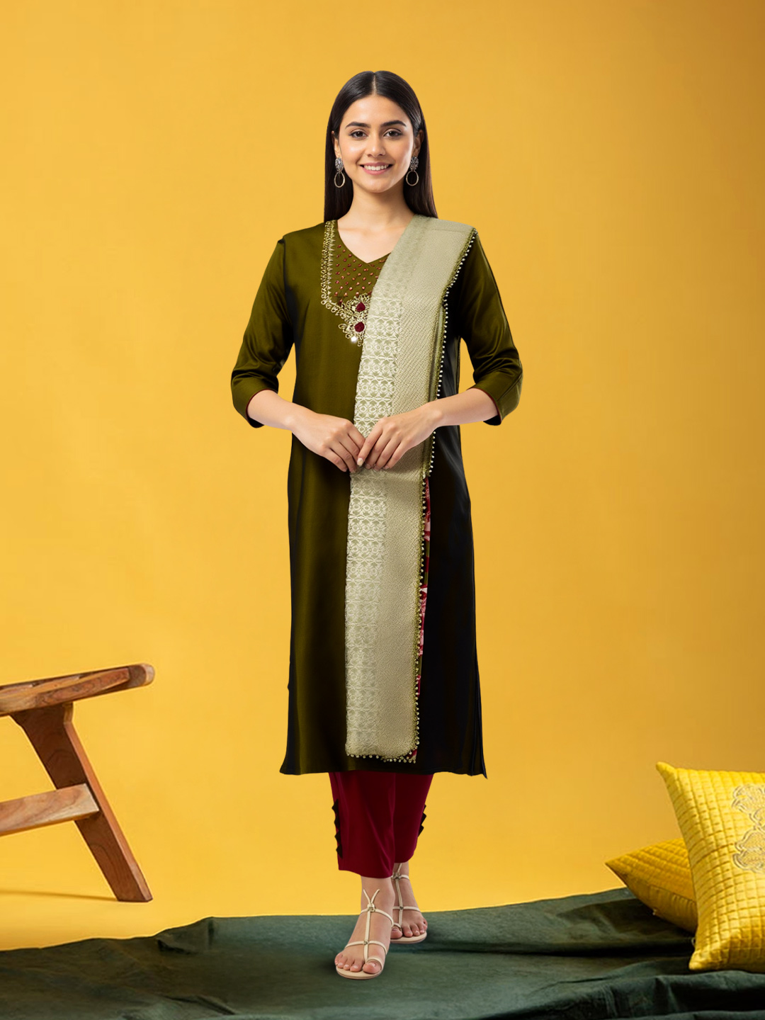 Beautiful Embroidered Floral Salwar Suit Set