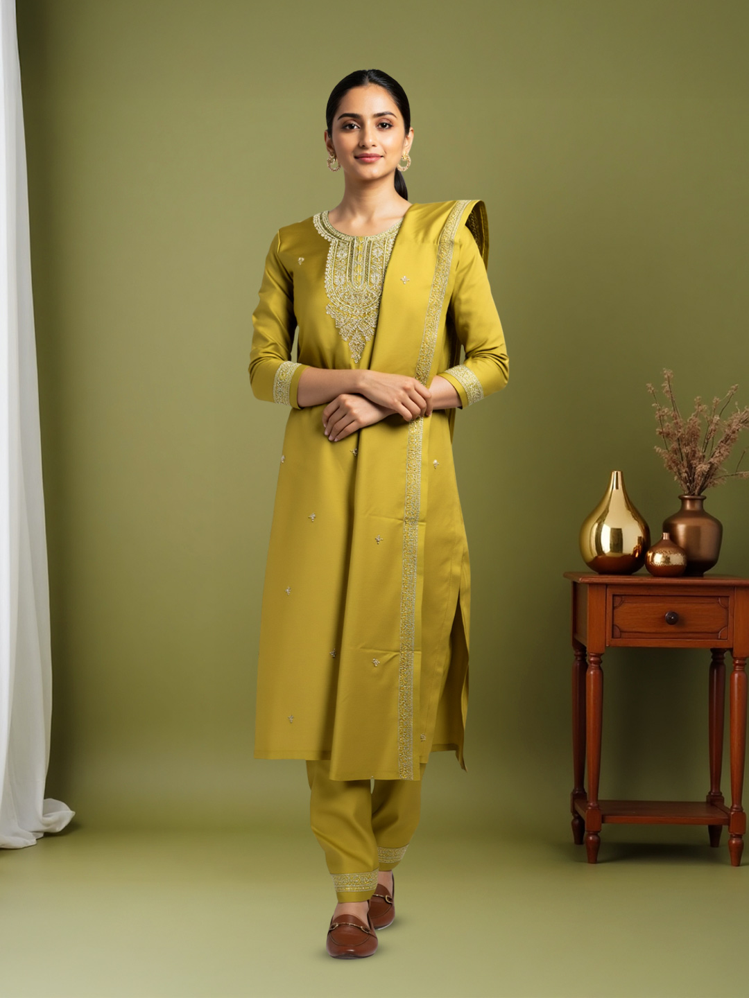 Intricately Embroidered Traditional Salwar Suit Set