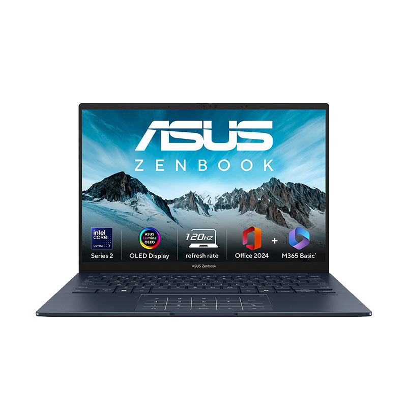 Picture of Asus Zenbook 14 OLED - Intel Core Ultra 7 255H 14" (35.56 cms) UX3405CA-PZ163WS AI Powered Laptop (32GB/1TB/FHD/Windows 11 Home/M365 Basic (1 Year Validity)/Office-24/Ponder Blue/1.28kg)
