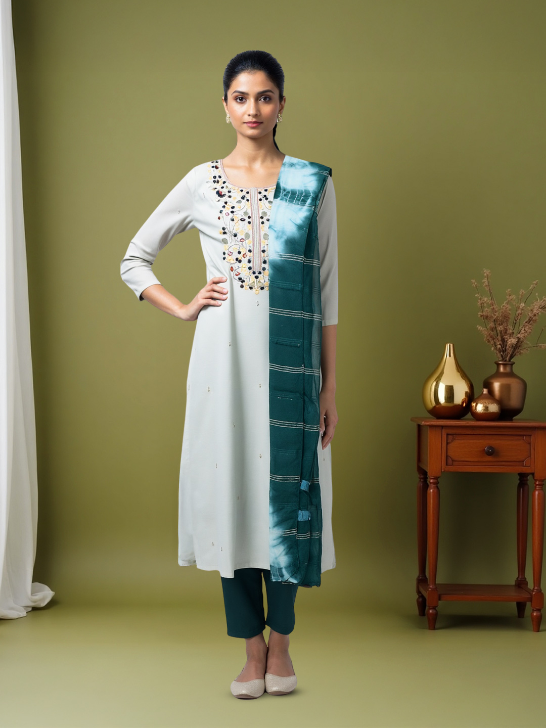 Elegant Embellished Embroidered Salwar Suit Set