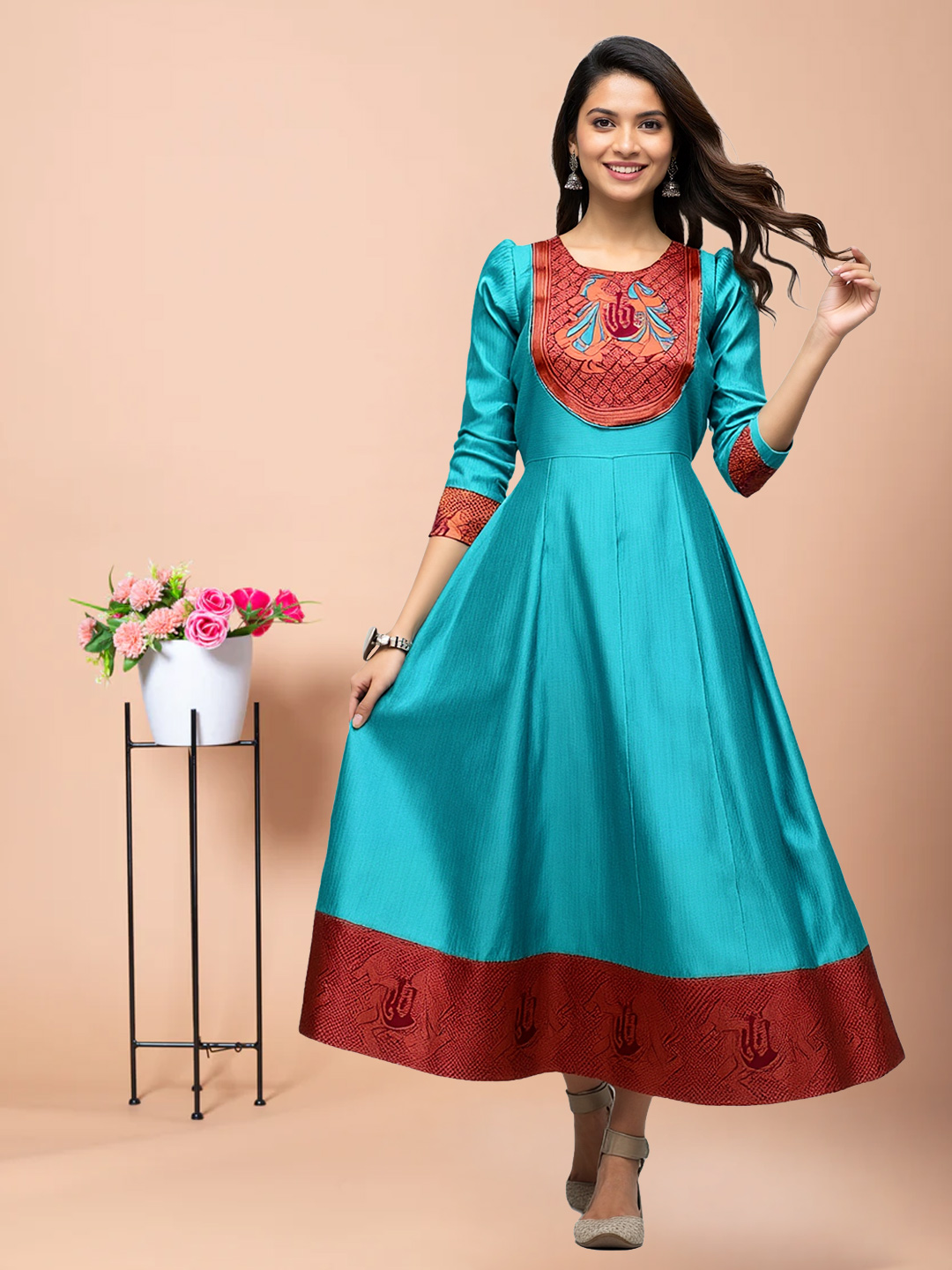 Picture of Traditional  Round Neck Anarkali Kurta
