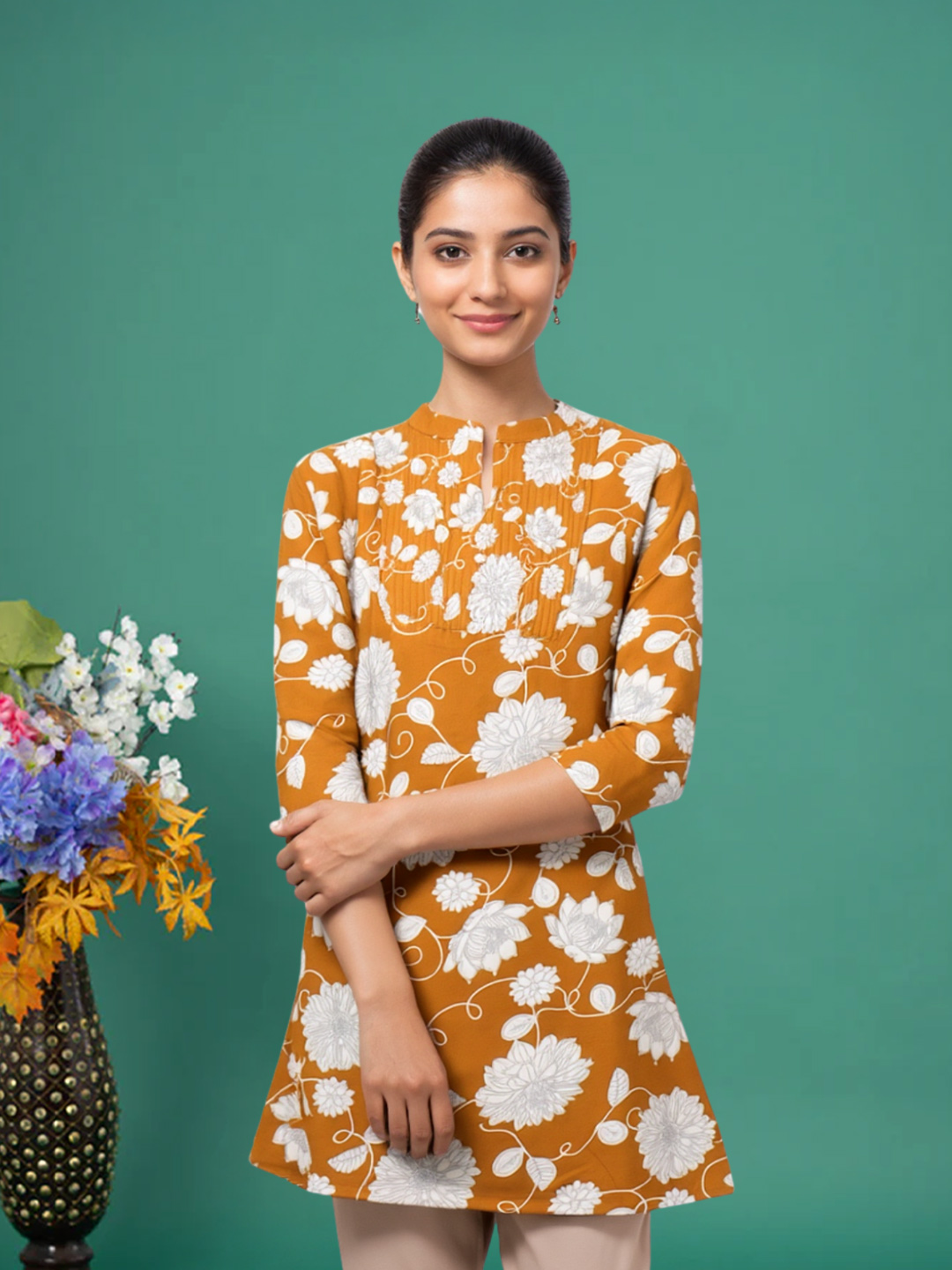 Floral Printed Short Kurti