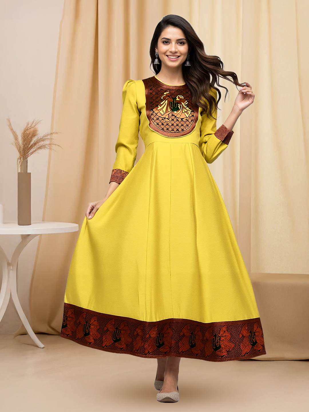 Traditional  Round Neck Anarkali Kurta