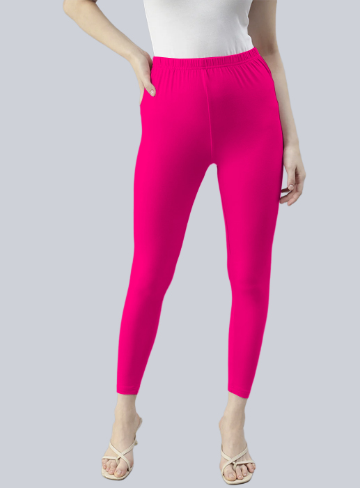 GO PLUS Rani Pink Ankle-Length Leggings