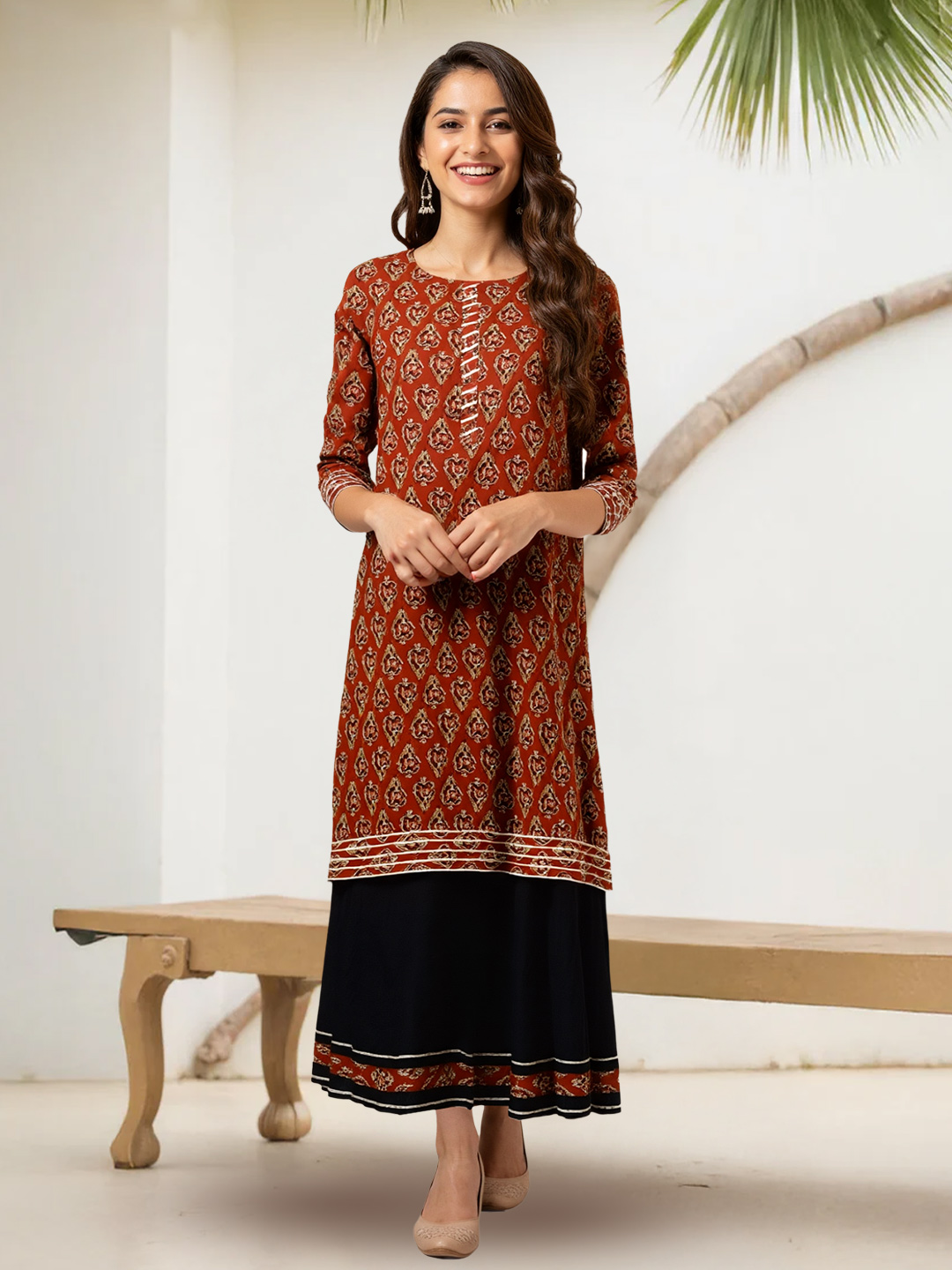 Printed  Kurta with Sharara Set