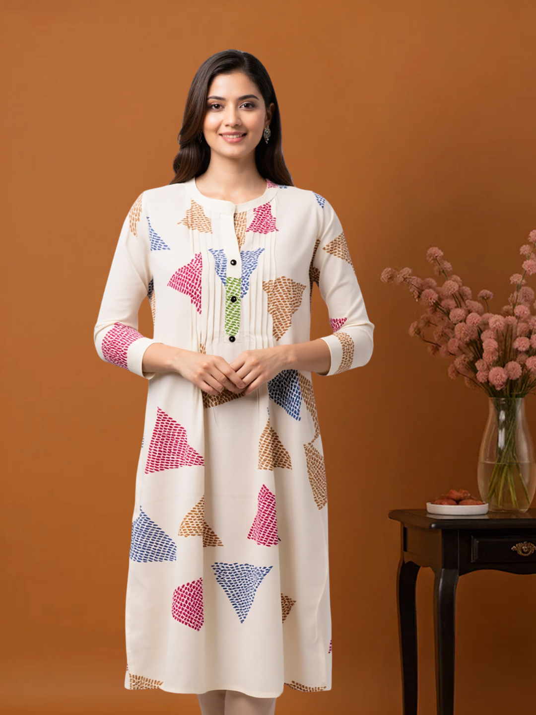 Picture of Vibrant Geometric Print Kurta