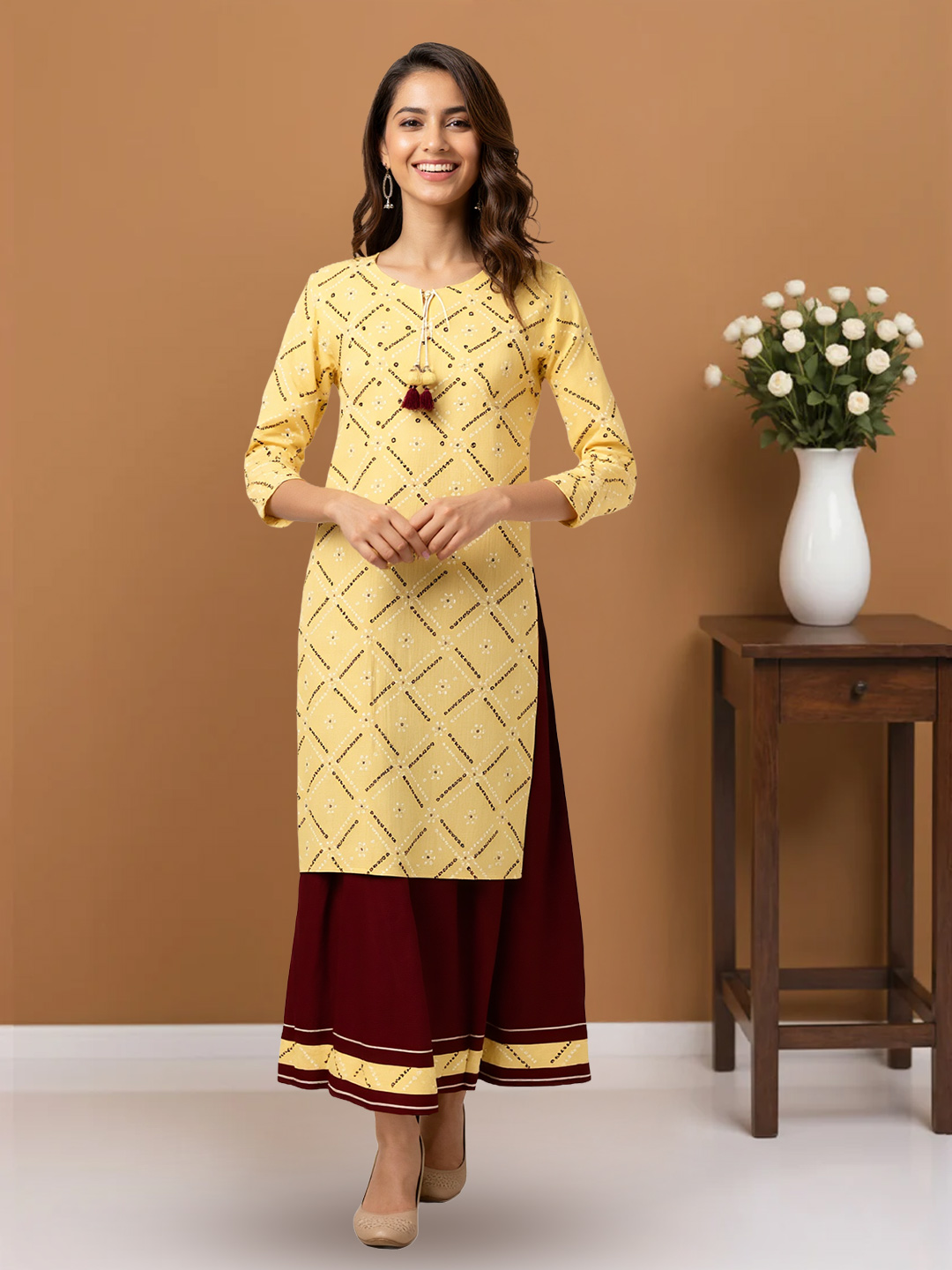 Ethnic Printed Kurta with Sharara Set