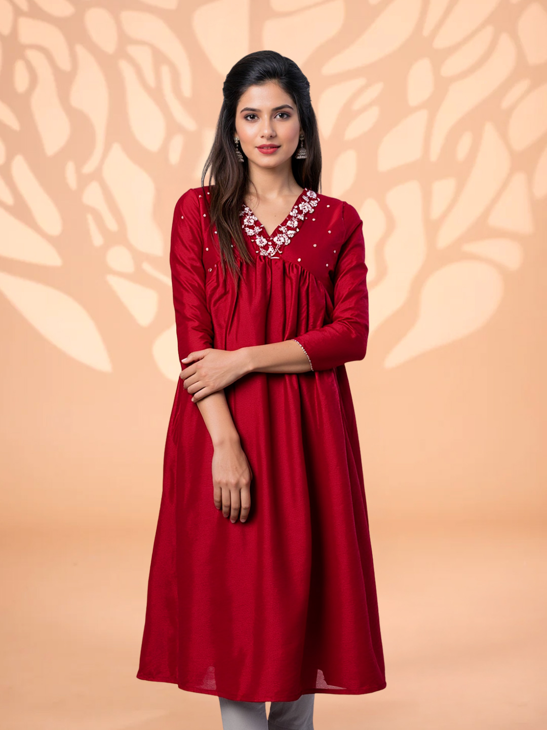 Elegant Embroidered  Aliya Cut Kurta