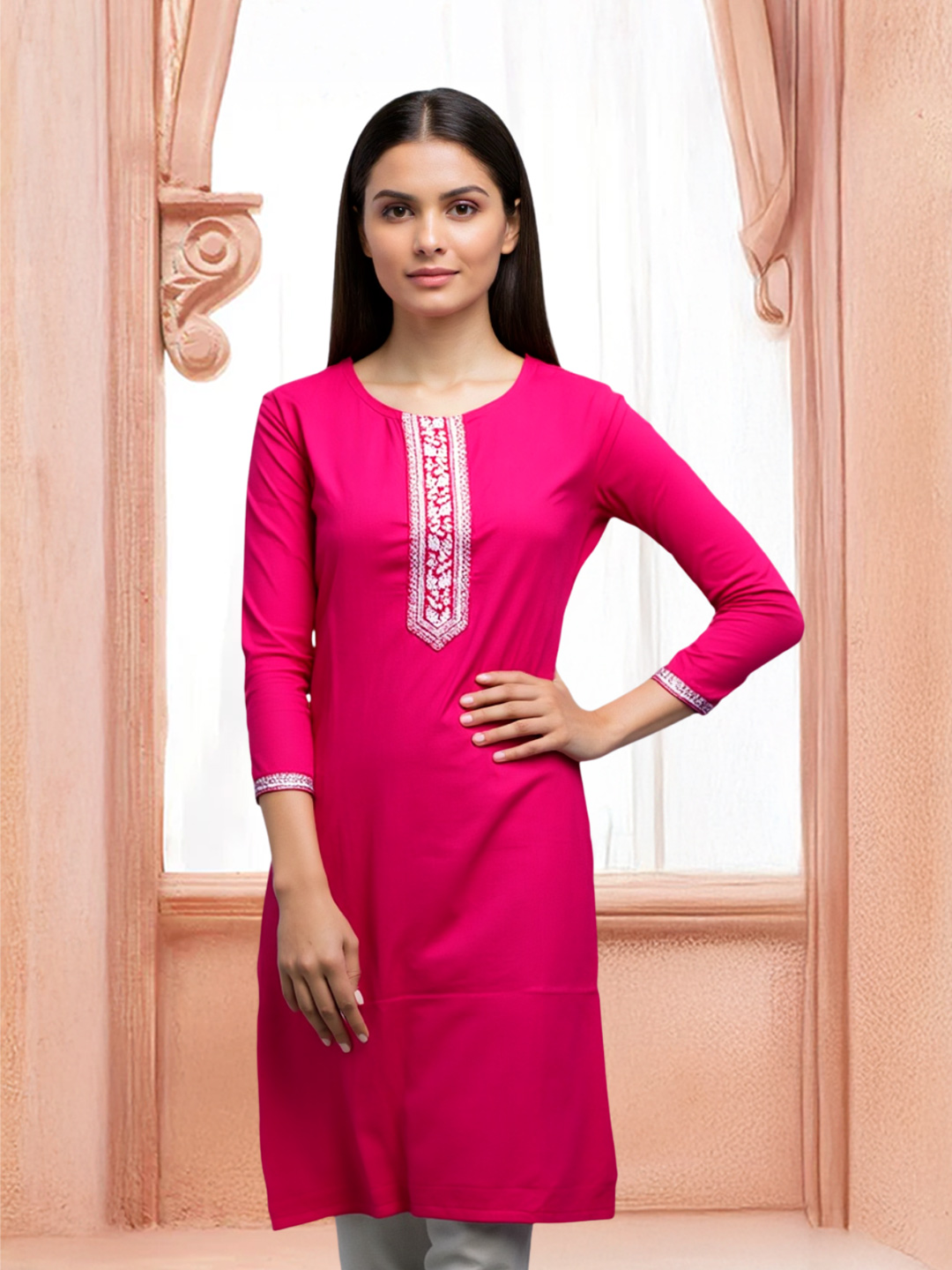 Exquisite Embroidery Comfort Kurta