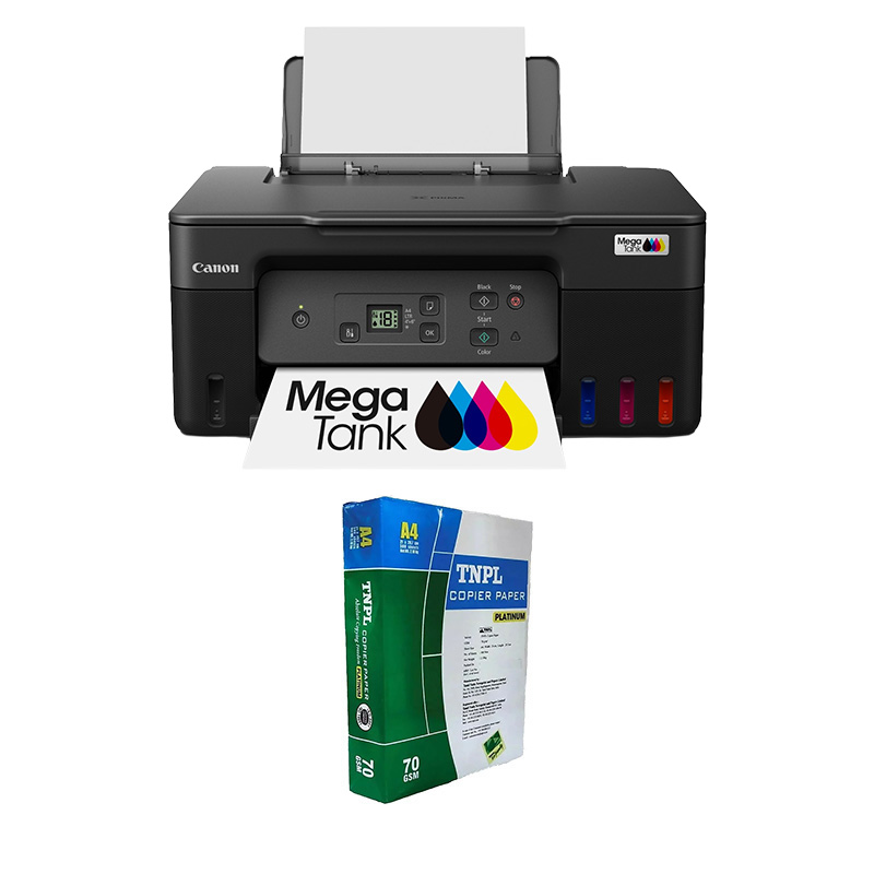 Canon PIXMA G2770 MegaTank Multi-function Color Ink Tank Printer + A4 Sheet Bundle