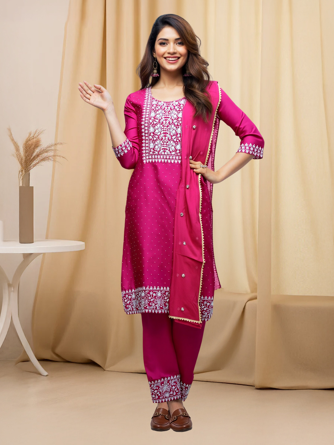 Rich Floral Embroidery Ethnic  Salwar Suit Set