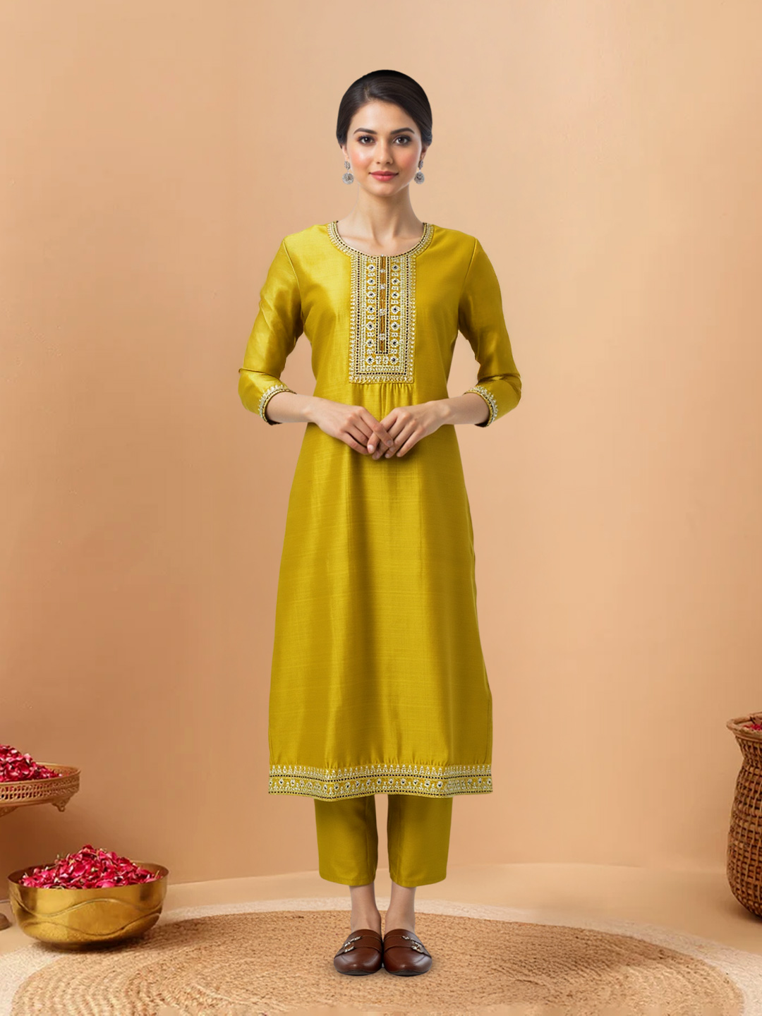 Elegant Embroidered Traditional Kurta Kurta with Pant Set
