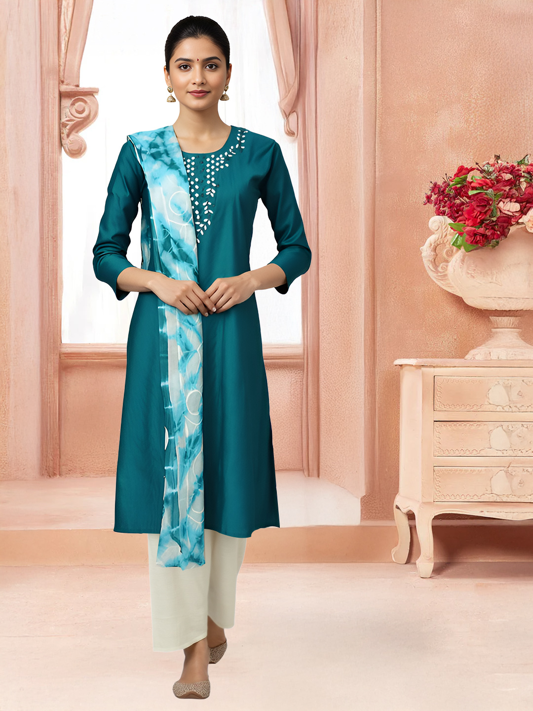 Graceful Embellishment Embroidery  Salwar Suit Set